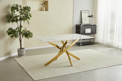 table a manger effet marbre