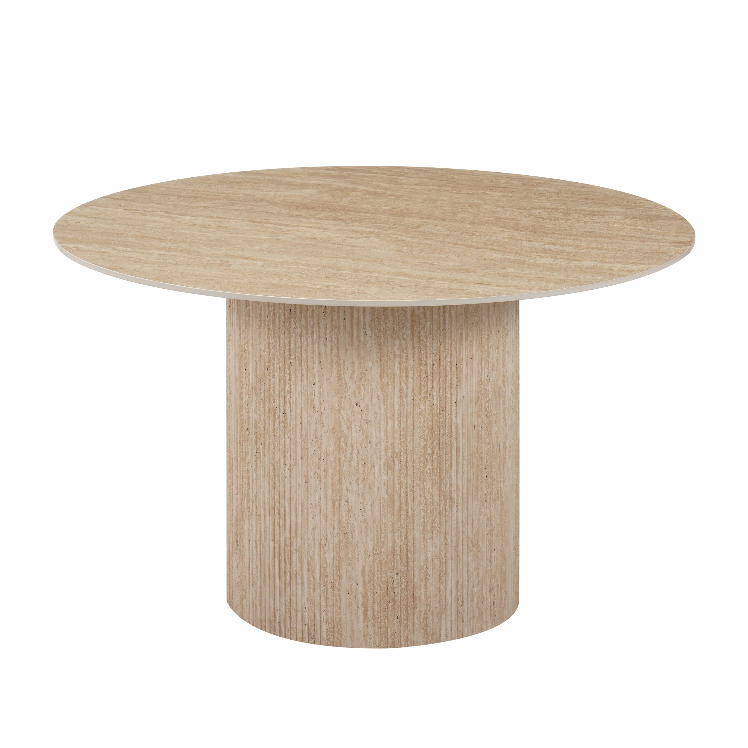 Table à manger effet travertin beige