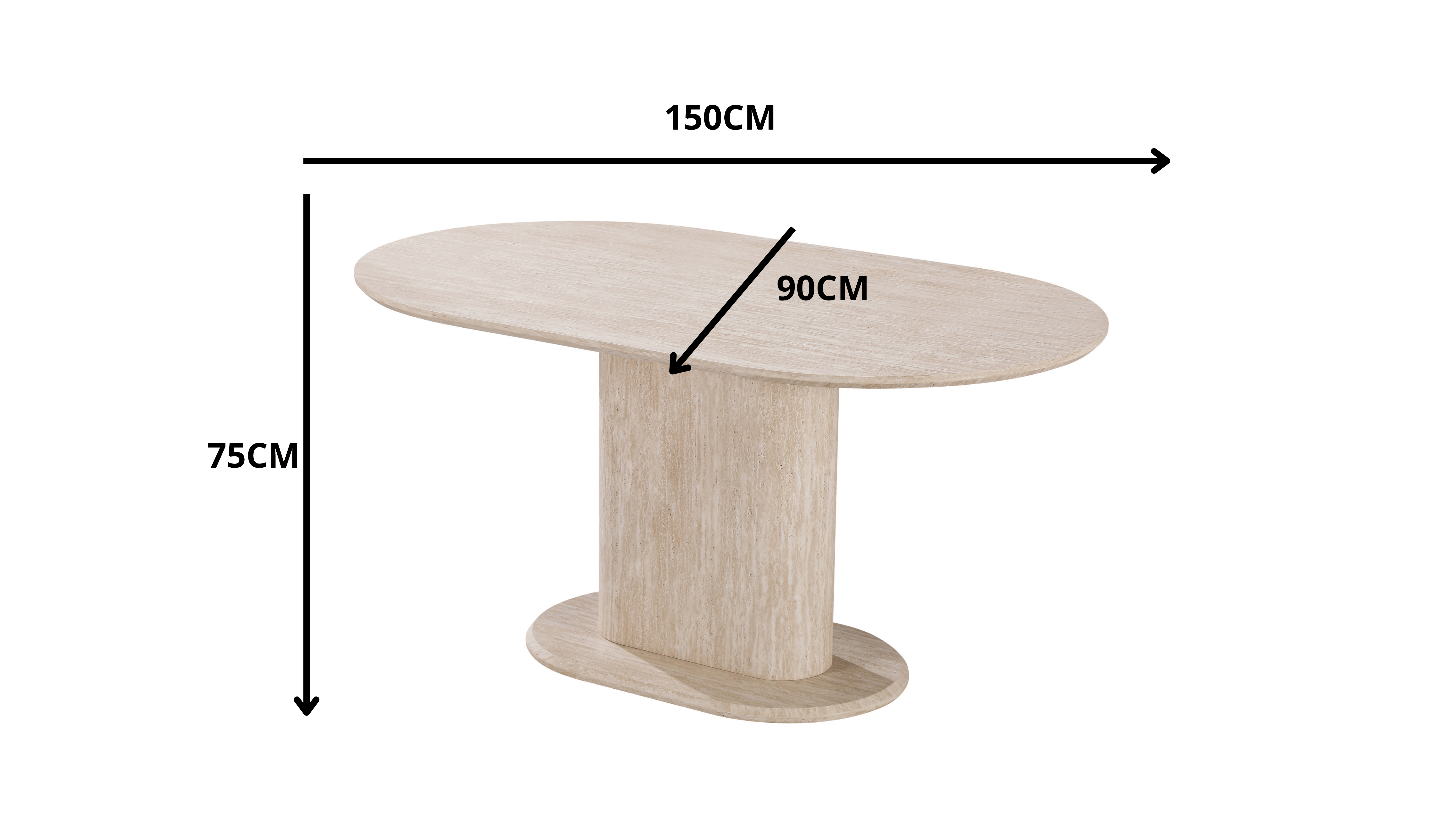 Table à manger effet travertin beige