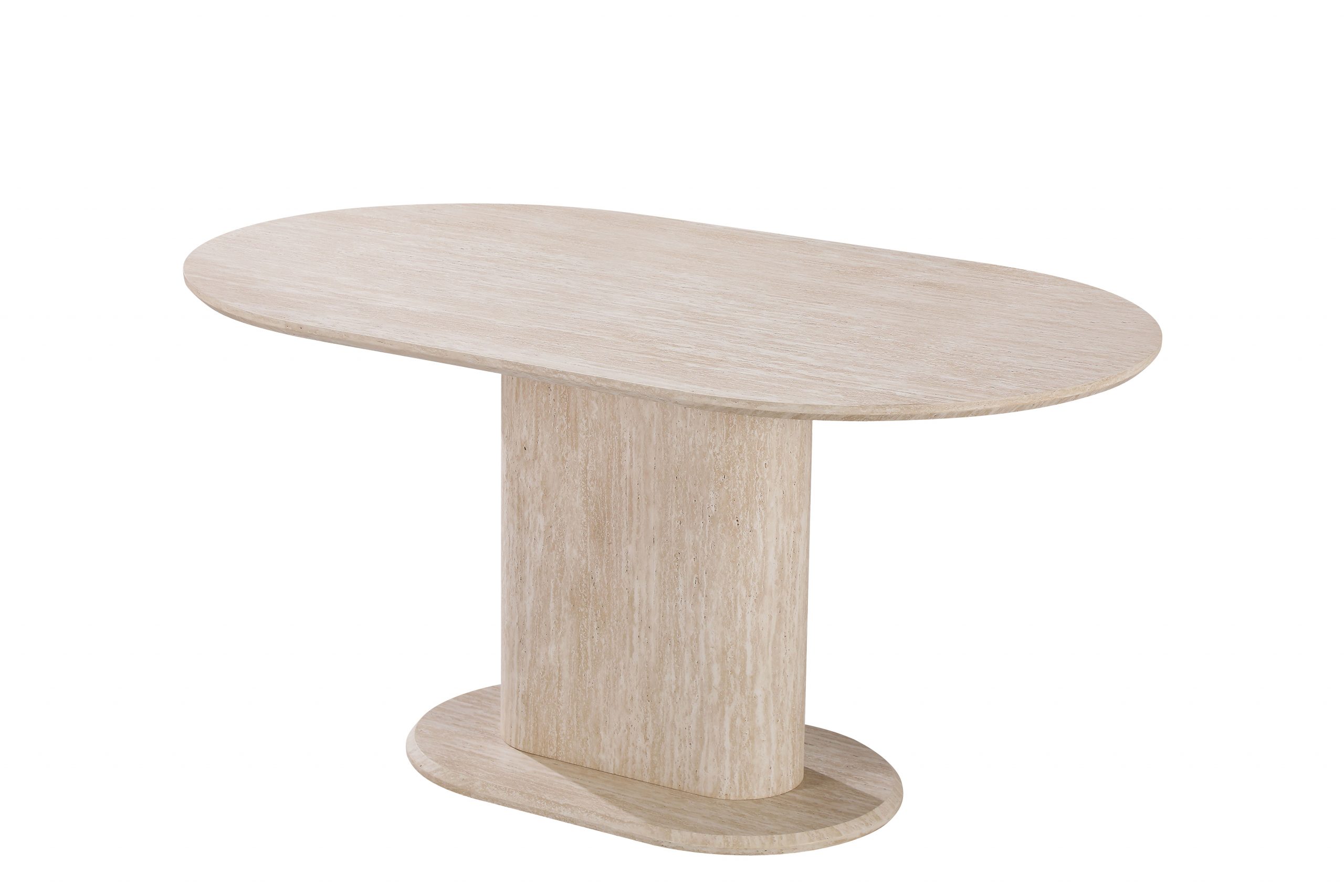 Table à manger effet travertin beige