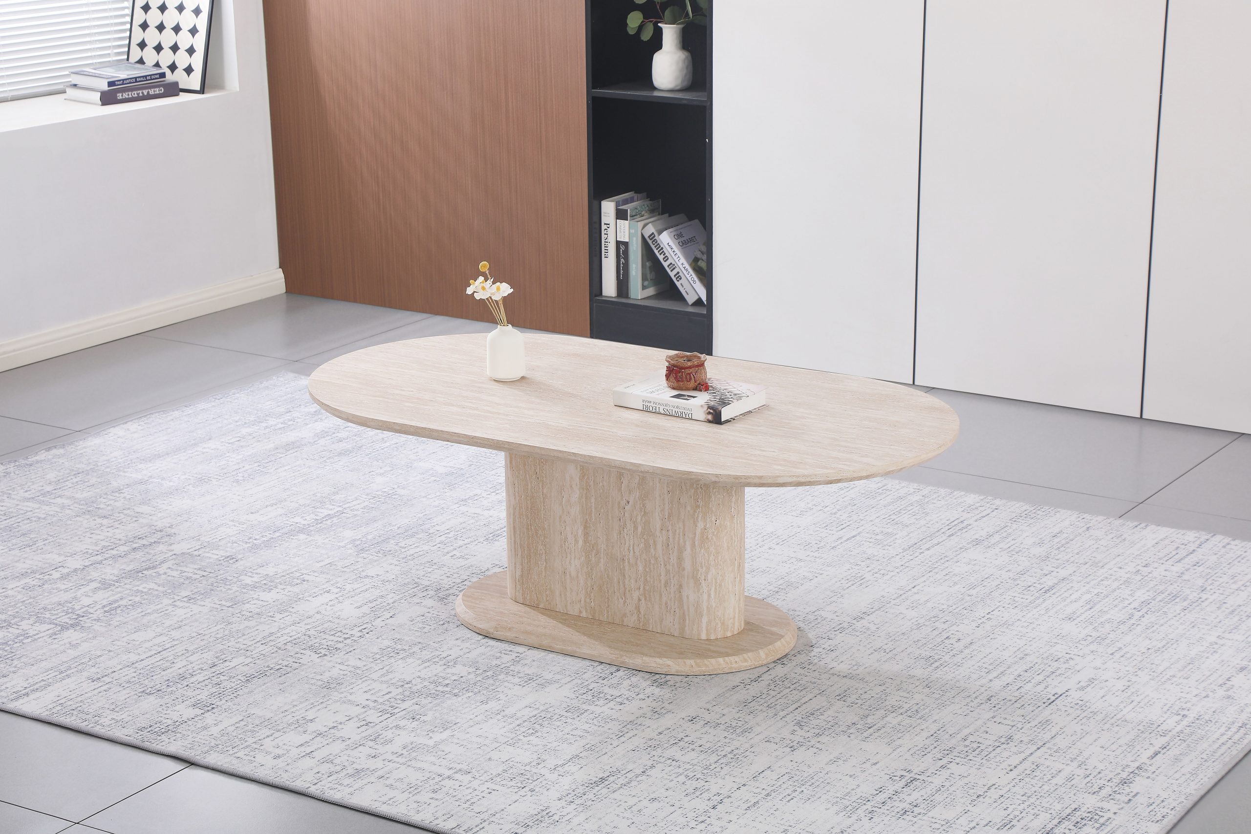 table basse effet travertin BEIGE