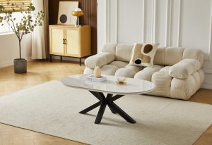 Table Basse en Céramique Effet Marbre