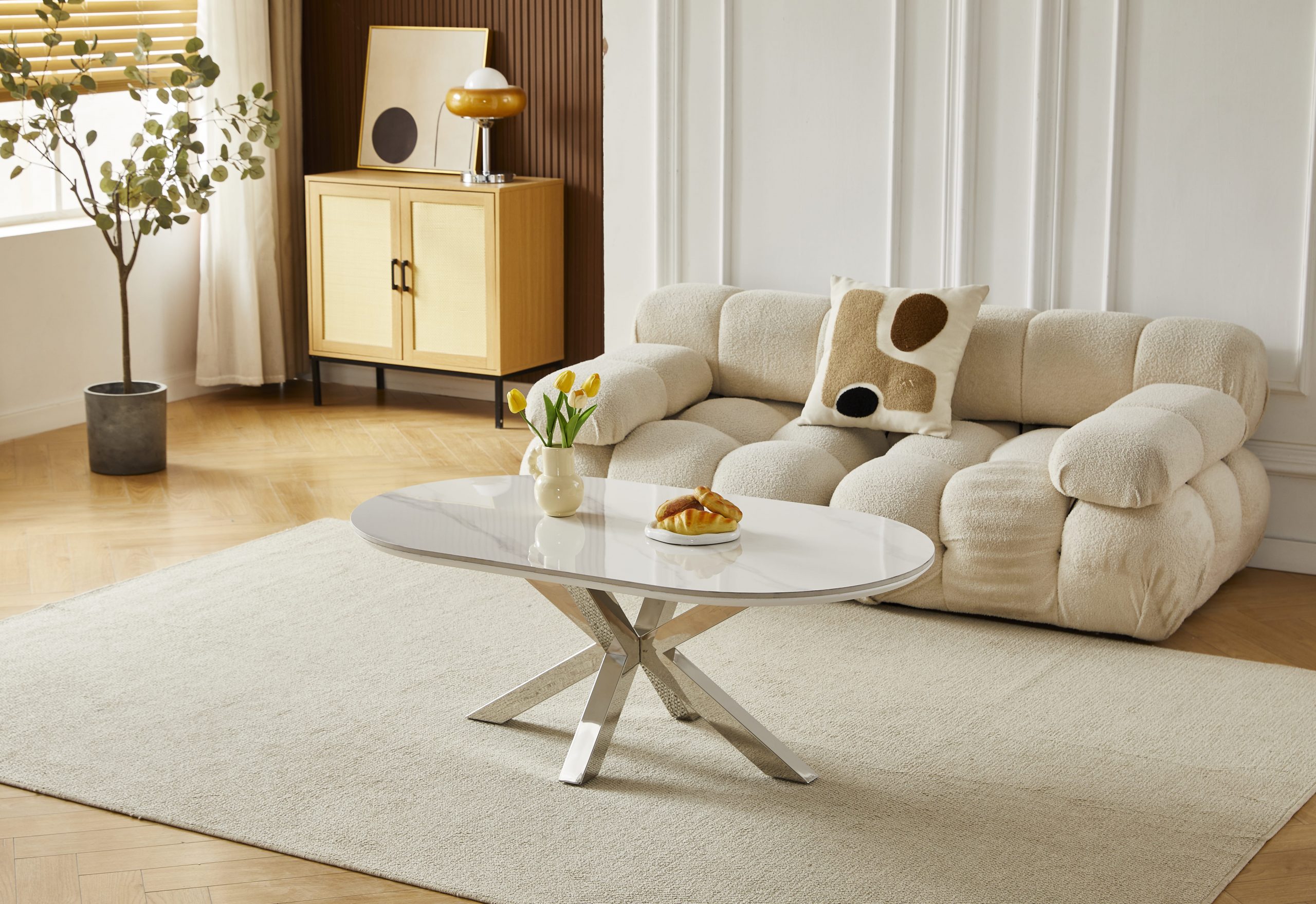 Table Basse en Céramique Effet Marbre