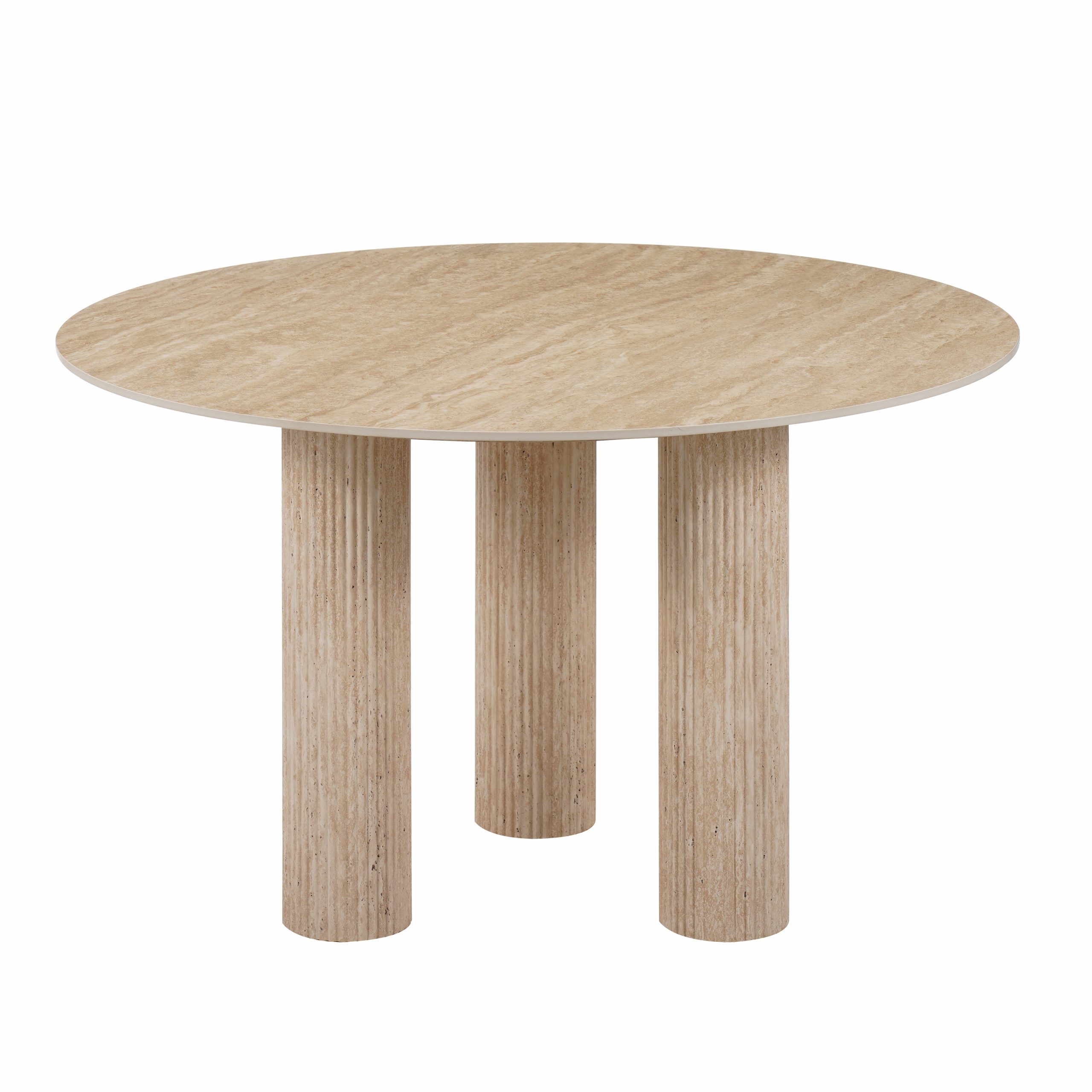 Table à manger effet travertin beige