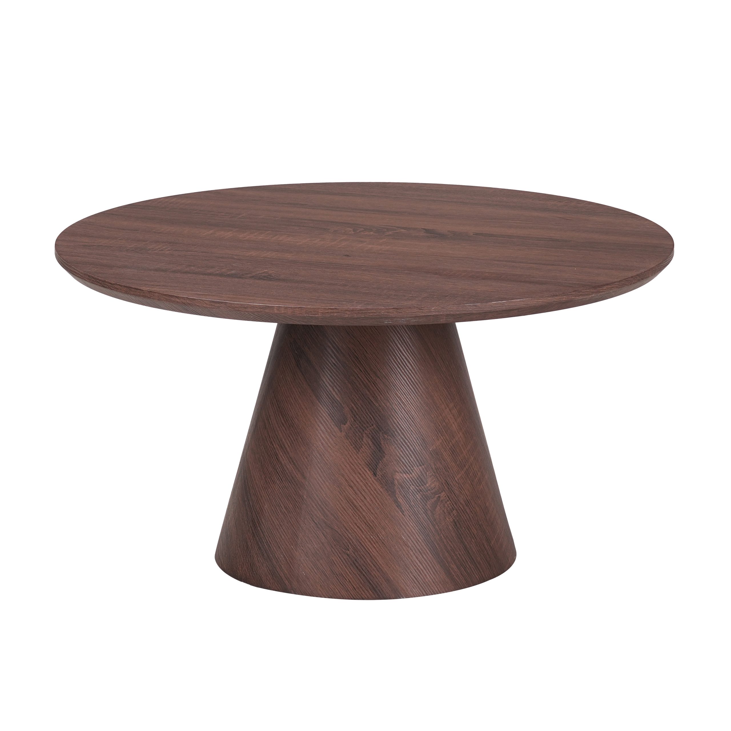 Table Basse Ronde Effet Noyer